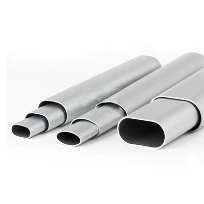 Silver 5083 5052 7005 Aluminum Oval Tube 2" X 1" X 0.125" Extruded Aluminum Oval Tubing